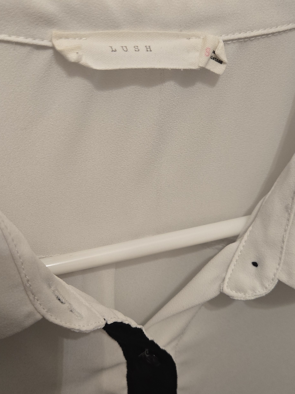 Lush White Dress Shirt with Black Trim - Picture 2 of 5